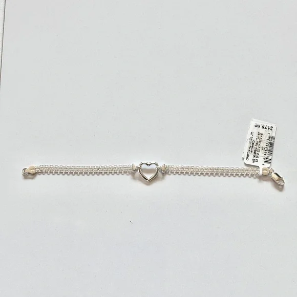 Brand Name Sterling Silver Heart Chain Bracelet - Picture 2 of 3